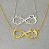 Personalized 3 Names Heart Infinity Necklace, Custom Infinity Nameplate, Personalized Infinity Necklace, Gift for Mom