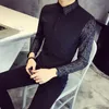 2018 Herbst neue koreanische Herren-Langarmhemd mit schmalen Nähten, britischer Trend, Jugendfriseur-Gezeitenkleidung