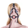 PU Läder Öppna mun Ring Gag Head Harness Slav Fetish Oral Sex Produkter i Vuxen Game Bondage Restraint Sexleksaker för par