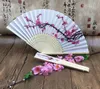 DHL Gratis frakt 200PCs / Lot Cherry Blossom Silk Hand Fläkt Bröllop Favor Plommon Blossom Hand Folding Fan Wintersweet Sn512