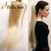 Bella Hair Remy Syntetyczne ręcznie robione przedłużanie włosów kucyka prosta 20 cali 1B46810162730336061399J27613 JULIE7036857
