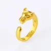 Damen Herren Ring Hip Hop 18k Gelbgold gefüllt solide Leopard geformt Mode Ring Geschenk Größe frei