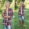 Plus Size Cardigan Zimowe Kurtki Dla Kobiet Odzież Kobiety Kurtki Płaszcze Casual Damska Kurtka Długi Rękaw Płaszcz Luźną Ciepłą Kratę