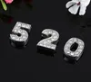 Instock Clearance 200PcsLot DIY Charms Slide Numbers 09 With Rhinestone beads For 10mm DIY leather wristband bracelet8547923