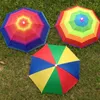 3 Colors Foldable Sun Rainbow Umbrella Hat For Adult Children Adjustable Headband Hat Umbrella Hiking Fishing Outdoor sunshade