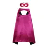 70cm * 70cm vanlig färg superhjälte cosplay cape med mask 2 lager satin cosplay kostym halloween cosplay cape