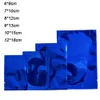 DHL 2500 Pcs/Lot Livraison Gratuite Plusieurs Tailles Bleu Sac D'emballage Alimentaire Recyclable Thermoscellage Open Top Feuille D'aluminium Pochettes D'emballage