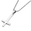 New Arrivals Religious Inverted Cross Charms Necklaces Stainless Steel Thin Beaded Chain Cross Pendant Necklaces God Jewelry4054603