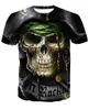 2021 Europa e América Skull 3D digital impresso camisetas Top 20 estilos mais tamanho