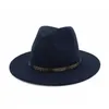 Unisex Wolvilt Hoed Jazz Fedora Hoeden Slang Graan Decoratie Mode Homburg Hoed Platte Rand Panama Formele Pet Trilby Chapeau5572634