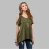 2019 Abbigliamento di marca estate V puro cotone a maniche corte colletto senza spalline orlo a coda di pesce T-shirt da donna femminile con M-4XL