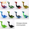 Pipa in silicone a forma di dinosauro con ciotola in vetro Lunghezza 5,25 pollici Tubi per acqua in silicone per uso alimentare Bong VS vetro tortuoso smussato 510