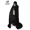 Mantello con cappuccio in velluto Gotico vampiro Wicca Robe Medieval Larp Cape Unisex adulto