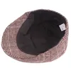 Moda męska Damska Kapelusz Wełna Stripe Plaid Beret Golf Driving Flat Cabbie Newsboy Cap Casual Beret Peaked Cap