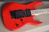 Factory Wholesale Red Floyd Rose Electric Guitar with reversed headstock,HSH Pickups,Maple Fingerboard,24 frets,Black hardwares