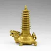 Pure Copper Dragon Turtle Nine Layers Wenchang Tower Fortune Small Place7789623