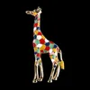 Moda Banhado A Ouro Liga Elegante Multicolor Esmalte Girafa Broche Lindo Animal Broche Pin Venda Quente Roupas Acessórios de Jóias