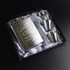 gift stainless steel hip flask flagon quality wine whisky pot bottle drinkware for drinker flagon funnel cup 1set