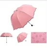 New Lady Princess Magic Flowers Dome Parasol Sun/Rain Folding Parrella Pain Women Tranrent Parasol Mosiężne kostki dla kobiet