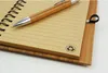 Wood Bamboo Cover Notebook Spiral Notepad With Pen 70 sheets recycled lined paper SN1659