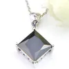 Luckyshine 5 Sets Jewelry Set Fashion Wedding Square Black Onyx Crystal Cubic Zirconia 925 Silver Pendants Necklaces Earrings