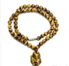 Collana con pietra naturale occhio di tigre Donna Pietra Buddha Volpe Ciondolo Catena clavicola Inviata fidanzata malvagia