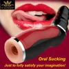 LUOGE Masculino Masturbador Airbag Pressão Chupar Oral Sex Machine 12 Vibrando Gemido Brinquedos Sexuais para Homens Masturbação Prática Penis Y18103105