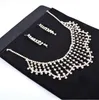 Nuevo Romántico Brillante Con Cuentas Rhinestone Nupcial Tiara Collar Pendiente Conjuntos de Joyas Perlas Accesorios de Boda Para Boda Fiesta de Noche KHL05