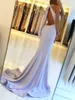 Enkel sjöjungfru lång aftonklänning 2018 Backless Side Slit Satin Golvlängd Sexig Prom Klänning Anpassad Made Formal Party Gowns Prom Dress