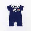 Bébé Barboteuses 2018 Date Vente Chaude Casual Nouveau-Né Marine Style Vêtements Bébé Garçon Fille Combinaisons D'été À Manches Courtes Sailor Outfit Bébés Cothes