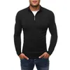 Nowy sweter Sweter Sweter Marka Casual Slim Swetry Klasyczny Zipper High Collar Proste Solid Color Men Polo Sweter 3XL