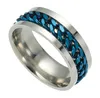 4 colores de acero inoxidable cadena de giro móvil anillos de titanio Banda para el dedo del dedo para mujeres Joyería Gift4247662