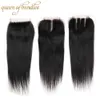 Brasilianska raka hårbuntar med 4x4 stängning Billiga Human Hair Extensions Obehandlat Brasiliansk Virgin Hair Straight With Lace Closure