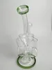VERDE Nuovo bong in vetro per pipa ad acqua in vetro a doppio riciclatore da 8,5 "con giunto da 14,4 mm
