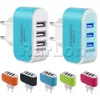 US EU Plug 3 USB Ports Wall Charger 5V 3.1A LED Travel Power Adapter EU Charger Dock Charge For Galaxy S8 Note8