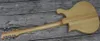 Guitare électrique naturelle à 6 cordes, manche traversant, touche rouge vernis brillant, reliure en damier, Pickguard doré scintillant, 660