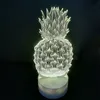 Ananas 3D -lampa kreativt litet bordslampa akryl led nattljus touch 7 färgförändring skrivbord bordslampa party dekorativ ljus5866304