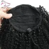 Top Quality Afro Kinky Curly Ponytail For Women Natural Black Remy Hair 1 Piece Clip in Ponytails 100 Human Hair Evermagic Hair P2466662