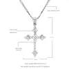 HIP HOP Cross Pendentif Collier Micro Pave CZ Stones Hommes Bijoux avec chaîne cubaine gratuite ou chaîne de tennis