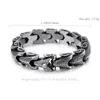 Snake Pattern Stainless Steel Link Chain Bracelet Punk Men's Ancient Silver Thick Heavy Hip Hop Rock Bangle Jewelry