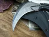LCM66 Karambit Spegel Ljus Scorpion Claw Knife Outdoor Camping Jungle Survival Battle Fixed Blade Jakt Knives Självförsvar
