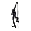 Lampara de pared Kitsch quirky Art Nordic Black Resin Hanging Black Monkey Wall Lamps Loft Cafe Black Rope Animal Wall Sconces2096