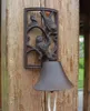 Cast Iron Welcome Dinner Bell 2 Birds Wall Mount Metal Door Bell Doorbell Home Garden Porch Patio Farm Yard Cabin Decoration Rustic Brown