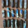 Labradorite polie à double extrémité, baguette de guérison à facettes, cristal de Labradorite naturel Flash, minéral magique Reiki Metaphys6835946