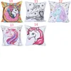 Utskriftskuddar Fall Mermaid Sequins Pillow Cover Sofa Nap Kudde Skydd Heminredning 14 stilar C4126