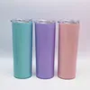 10pcs 20oz Skinny Tumbler solid color double walled Stainless Steel sippy cup Vacuum Insulated straight tumbler312g