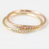 Nouveau arrivé minimalisme mignon cristal strass bague en or rose bagues de fiançailles pour les femmes mode moins cher bijoux de mariage meilleurs cadeaux
