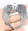 10Pcs alloy Angel Wings Heart Charms Antique silver Charms Pendant For necklace Jewelry Making findings 66x69mm