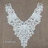 Guarnições de tecido gola Guarnição Decote Applique para o vestido / casamento / camisa / roupas / DIY / artesanato / flor De Costura Floral lace dot preto branco