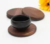 100 stks / partij 8.8cm beuken Walnoot hout onderzetters houten kop koffie thee cup pads drinkmatten theepot drink coaster SN1139